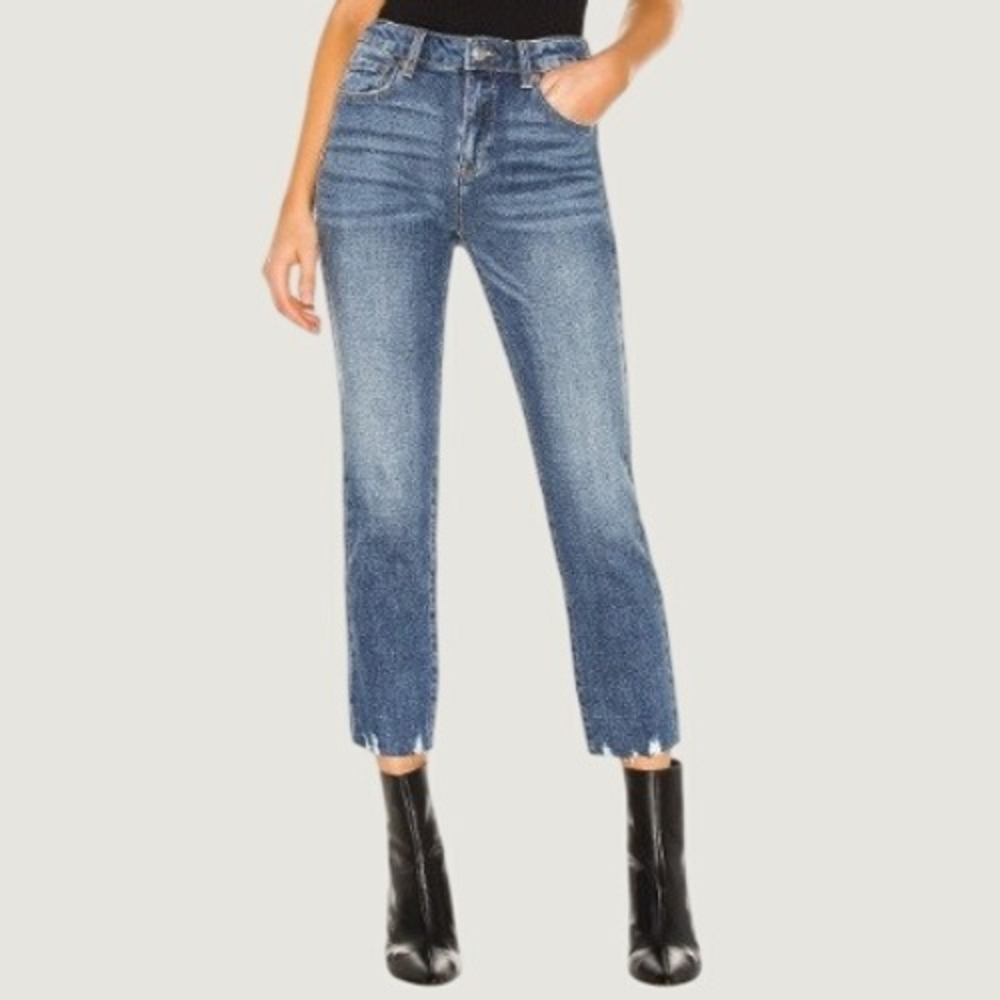 Pistola Monroe Mid Rise Cropped Cigarette Jeans Women 28 Blue Minimalist Boho